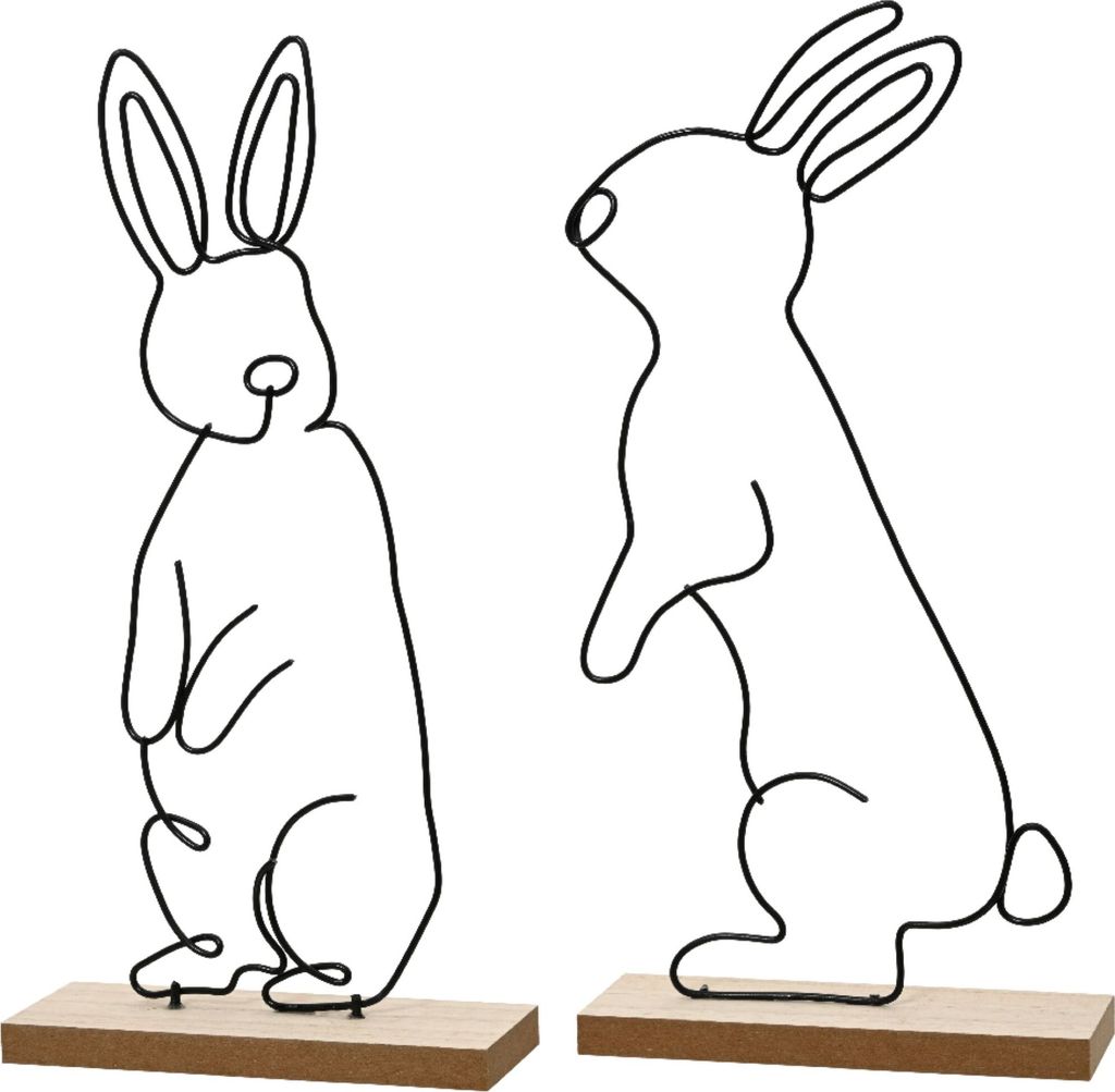 Dekofigur Hase 29cm Metall 1 Stück sortiert Schwarz Produktbild 