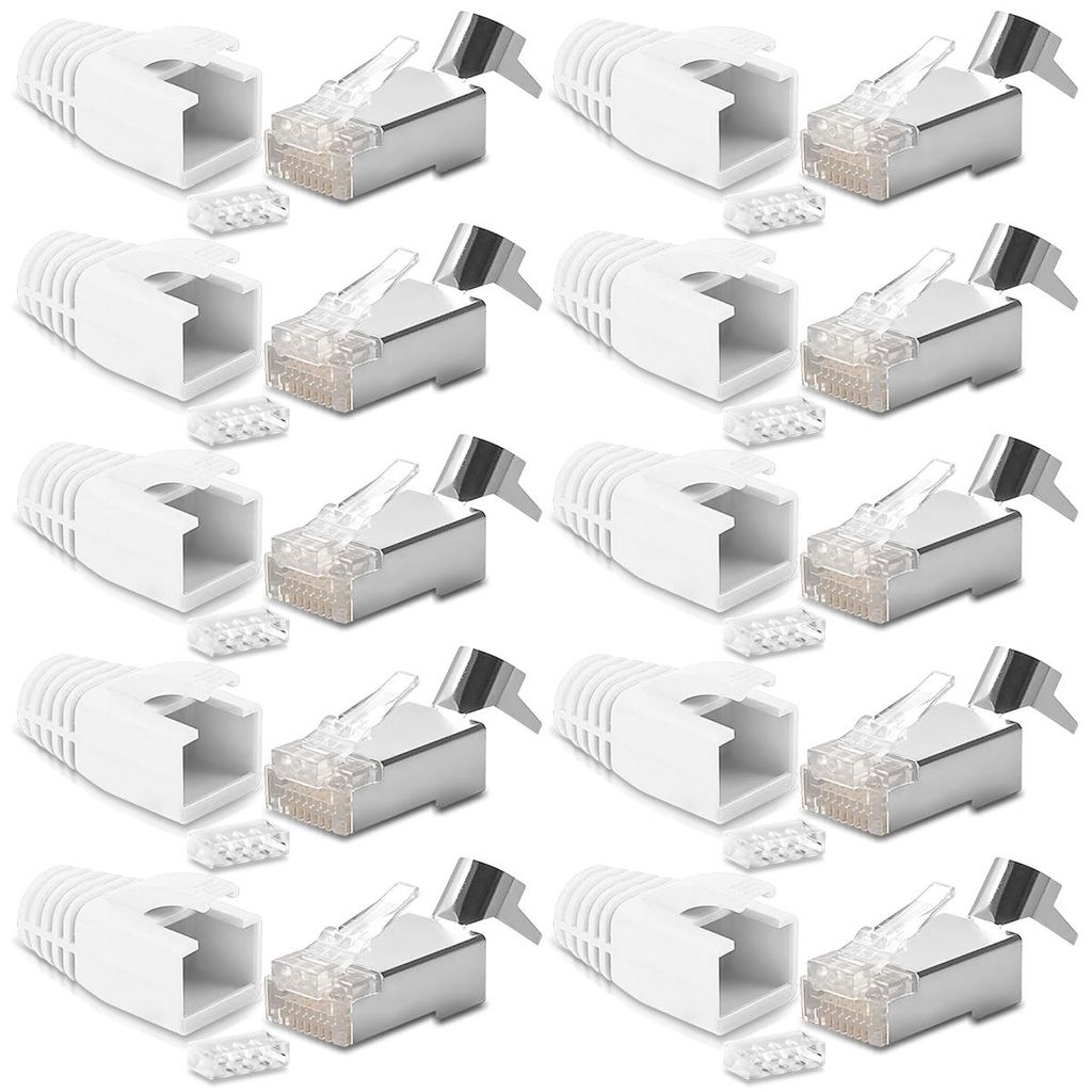 10x CAT7 CAT6 CAT6A Netzwerkstecker RJ45 Stecker vergoldete Produktbild 