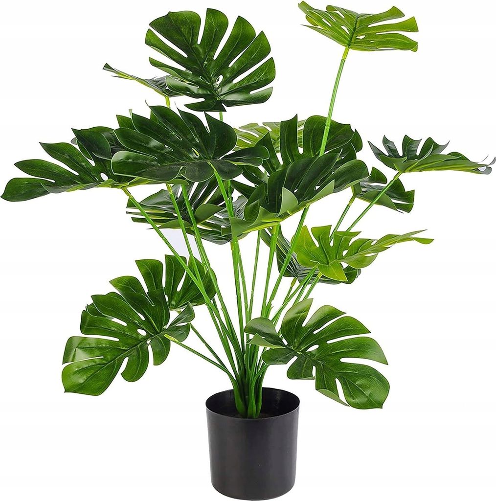 SZTUCZNA Roślina MONSTERA DELICIOSA 50-75 cm DUŻA Ozdoba Zdjęcie produktu 