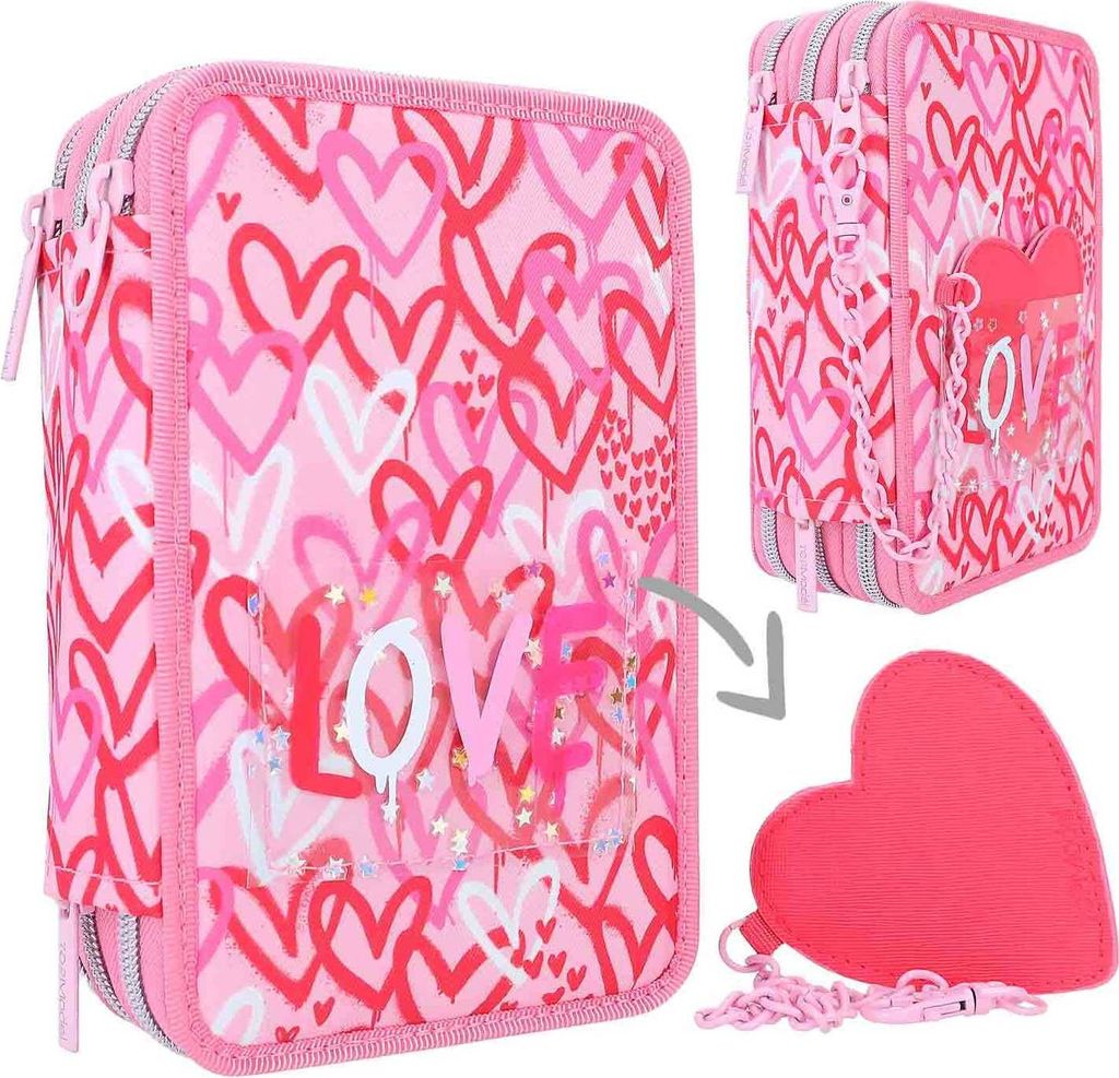 Depesche 3-Fach Federtasche TOPModel ONE LOVE pink Produktbild 3