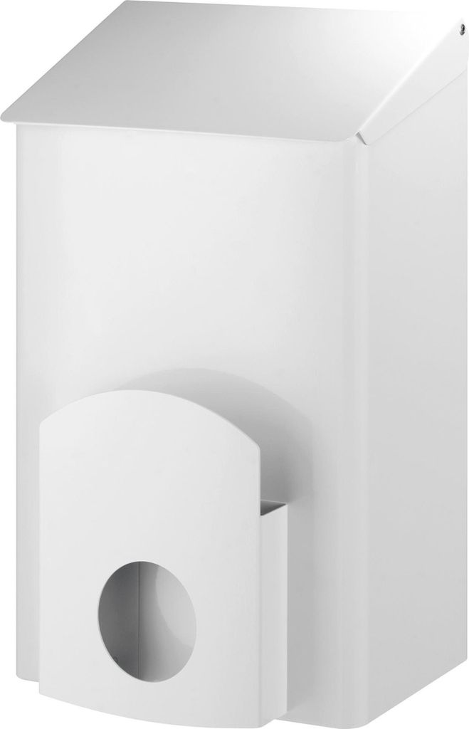 Dutch Bin Hygienebehälter - 7 Liter - Mülleimer - Edelstahl weiß pulverbeschichtet