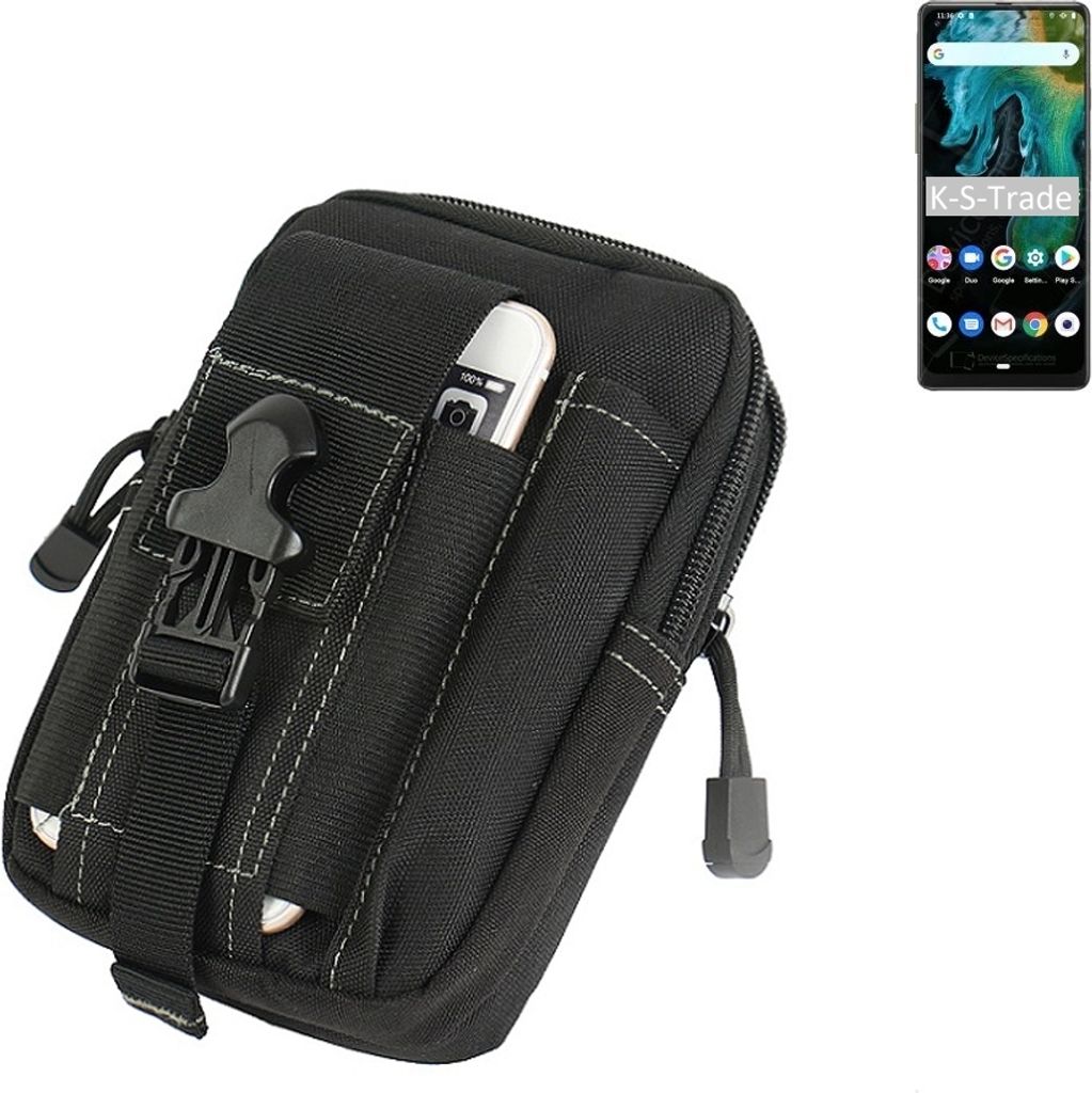K-S-Trade Gürtel Tasche kompatibel mit Cubot Max 3 Gürteltasche Holster Schutz Hülle Handy Hülle Smartphone outdoor Handy-Hülle schwarz