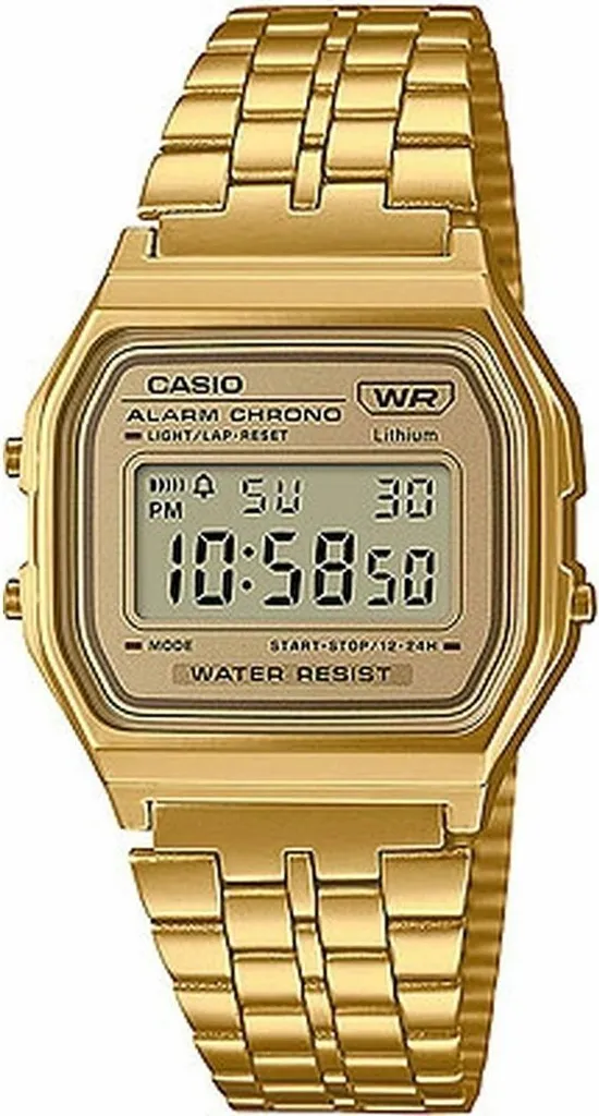 Montre Numérique Casio Vintage Or - Cadran Rectangulaire Acier Inoxydable