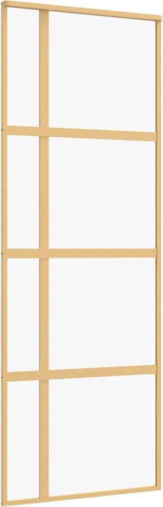 vidaXL Schiebetür Golden 76x205 cm ESG-Klarglas und Aluminium