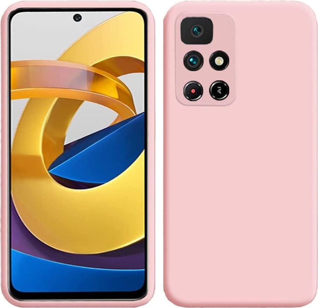 Xiaomi Poco M4 Pro 5G Hülle, Flüssig Silikon Weich Gummi Schutzhülle für Xiaomi Poco M4 Pro 5G Pink