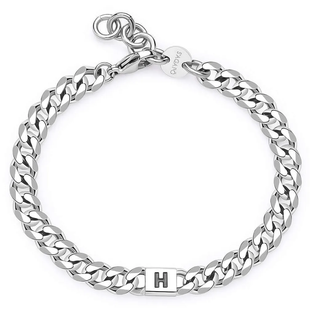 Bracciale Sagapò Uomo Acciaio e Argento: Robustezza e Stile Monogram - 1