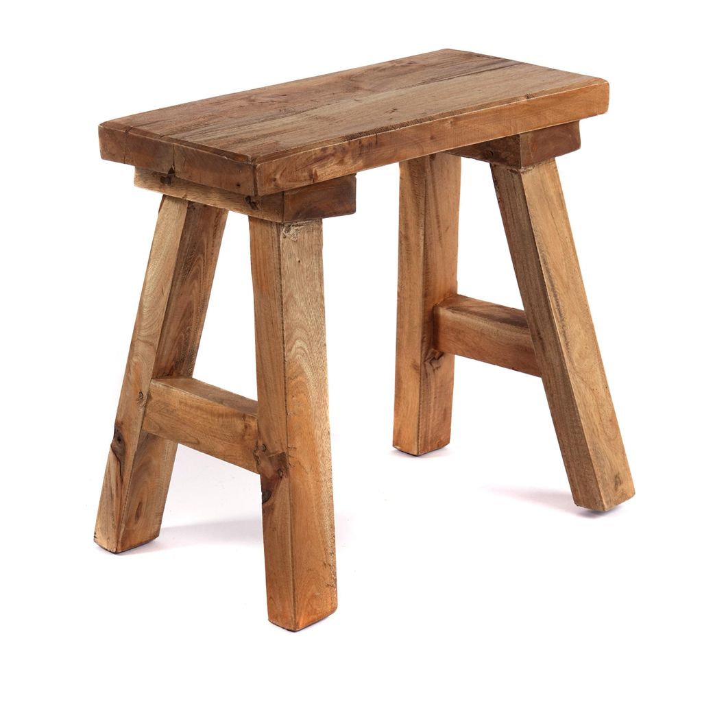 HOLZHOCKER "RUSTICO" | Mahagoni | rustikaler Sitzhocker Produktbild 