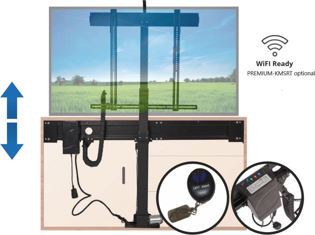 TV Möbel Lift elektrisch höhenverstellbar bis 50kg / 55 Zoll Xantron PREMIUM-K2