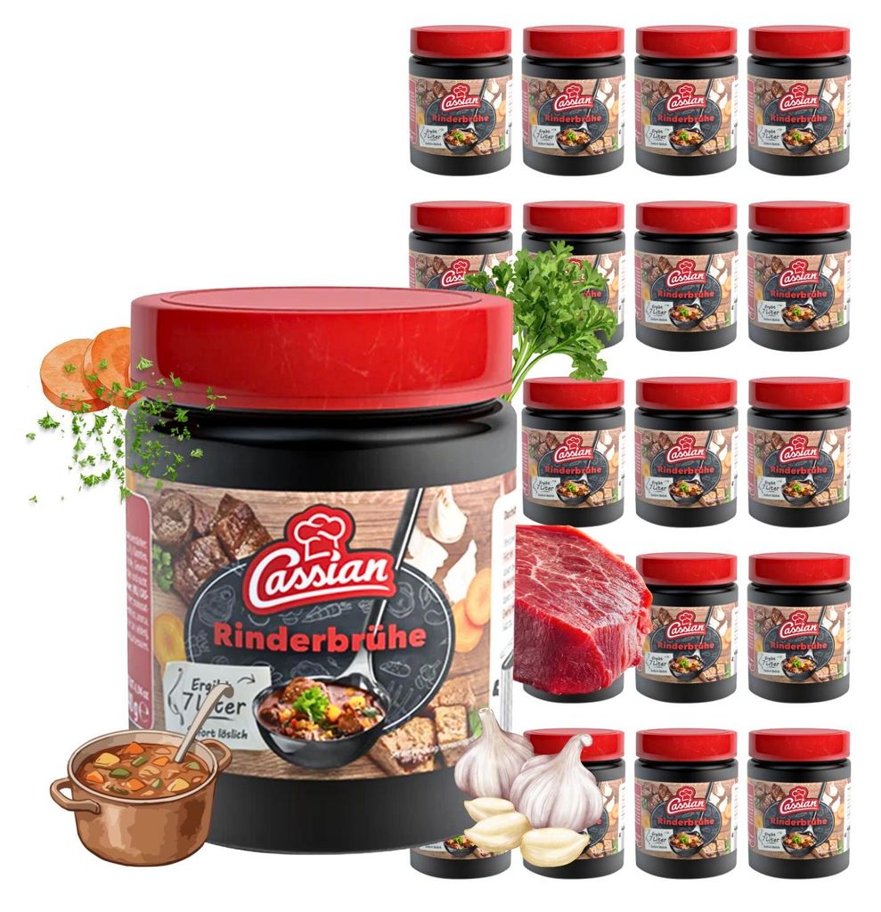 CASSIAN Klare Rinderbrühe 20 x 140g Glas - ergibt 140  Produktbild 
