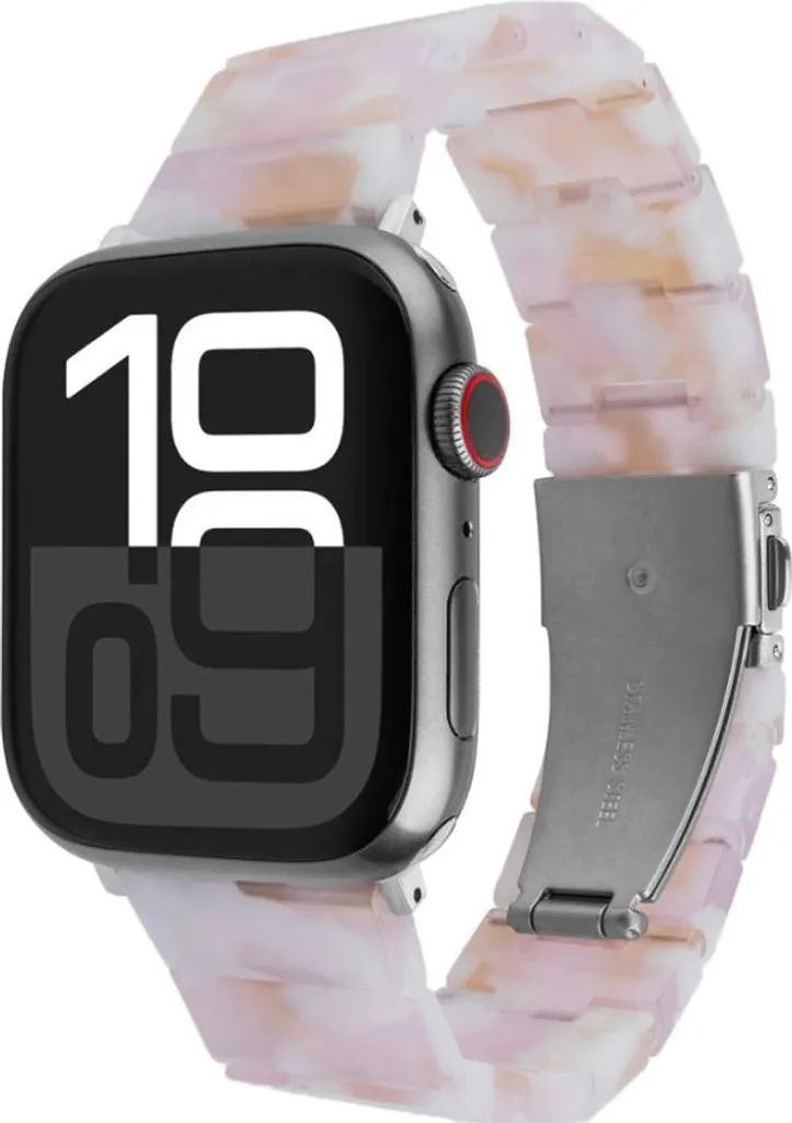 Cinturino per Apple Watch 42/41/40/38 mm, resina fissa, rosa perlato