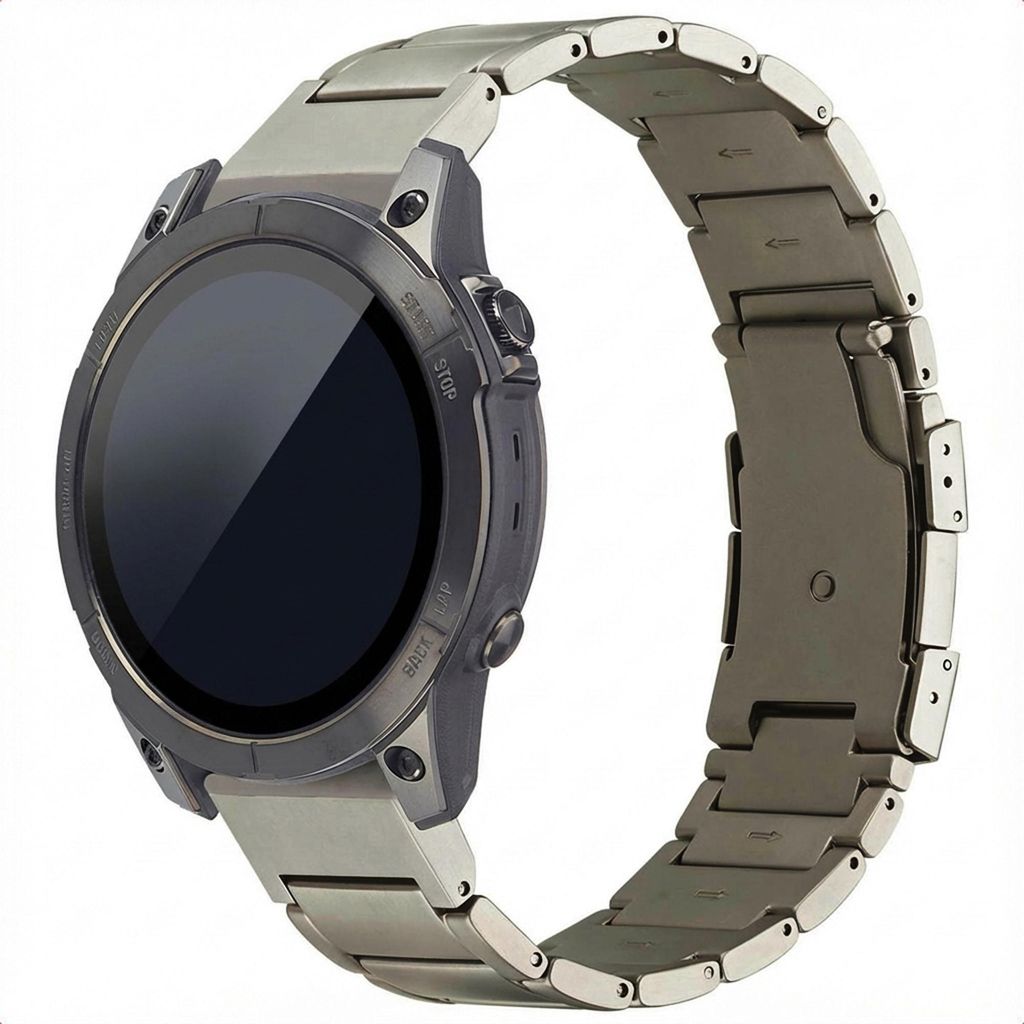 Accezz Mattes Titanstahlarmband - Garmin 22 mm Anschluss - Titanium