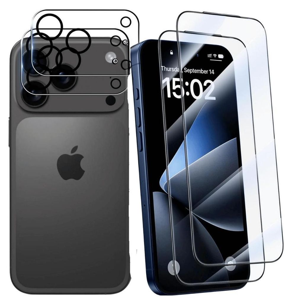 2X Schutzglas für iPhone 17 Pro Max Display Kamera Hartglas Produktbild 