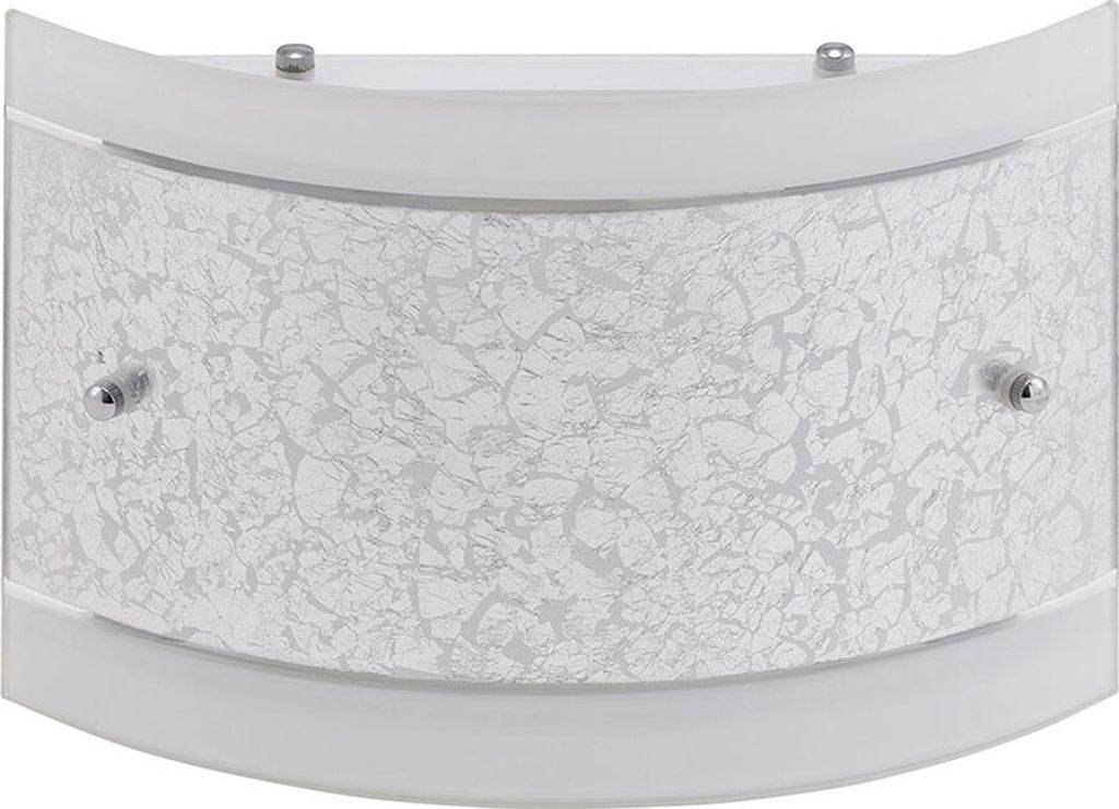 Briloner Wandleuchte halbrund 30cm Silber Glas max. 2 x 40W E14 ohne Leuchtmittel