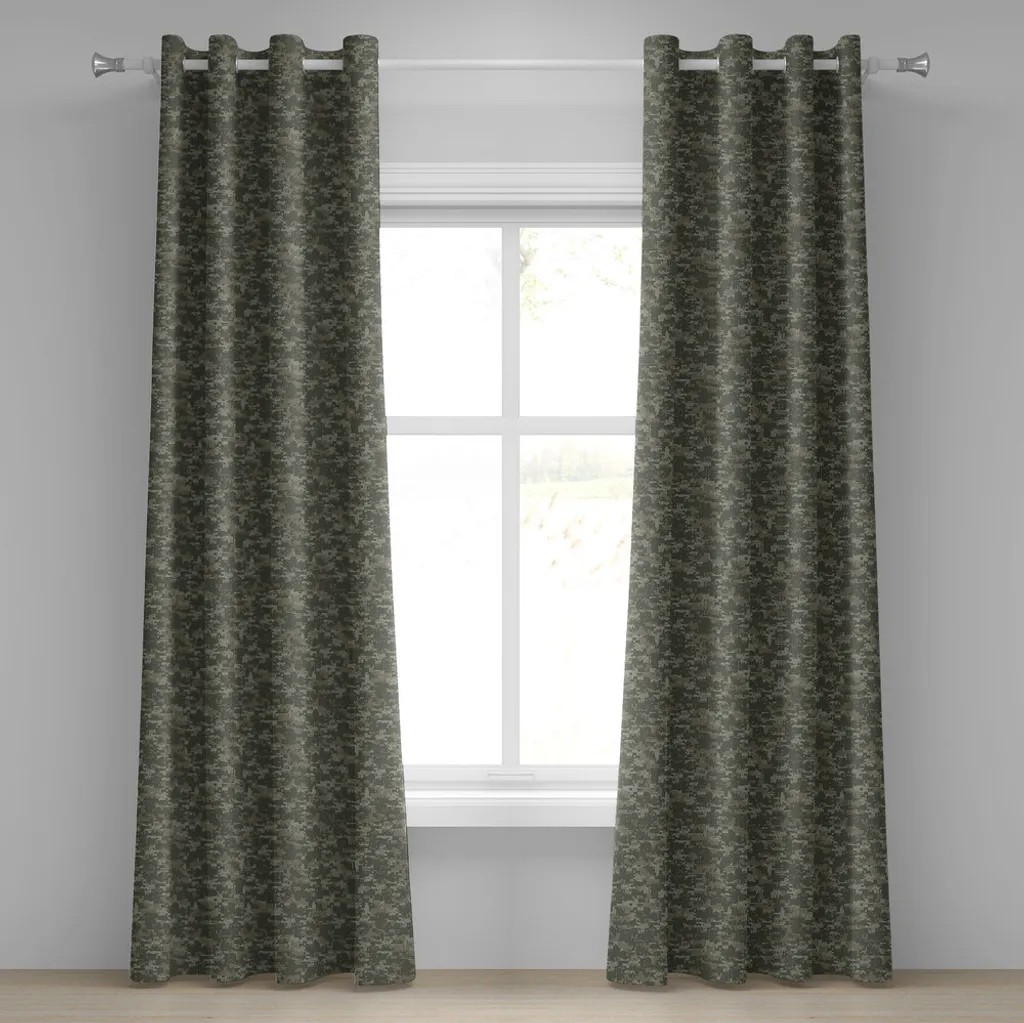 Tende Decorative ABAKUHAUS Camouflage | 280x245 cm Verde Salvia