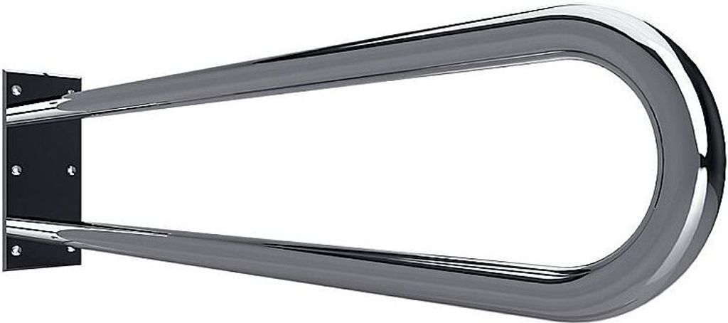 BELP Stützgriff in U-Form Edelstahl poliert 100x250x829 mm, 120 kg Traglast für Bad & WC >> zum Bohren