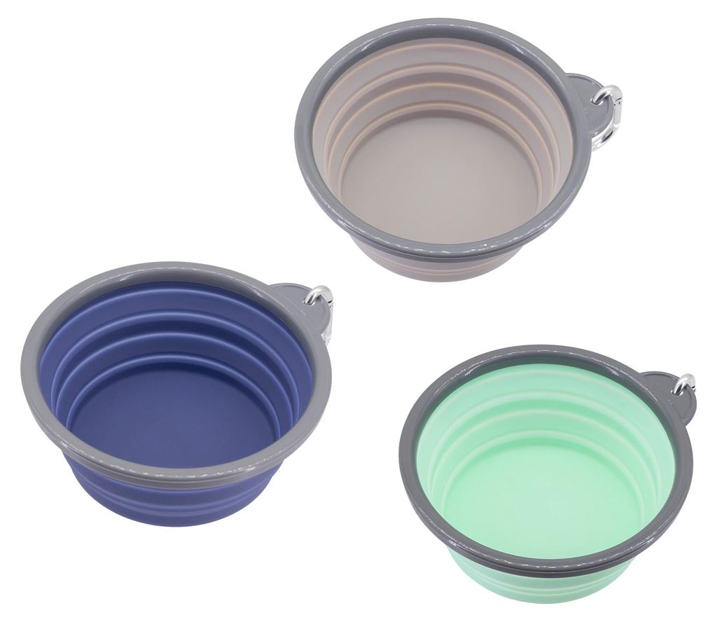 Masilic Faltbare Hundenapf aus Silikon 1000ml, Mint, Reisenapf, Tragbarer Fressnapf & Wassernapf für Hunde, Leicht & Platzsparend mit Karabinerhak...