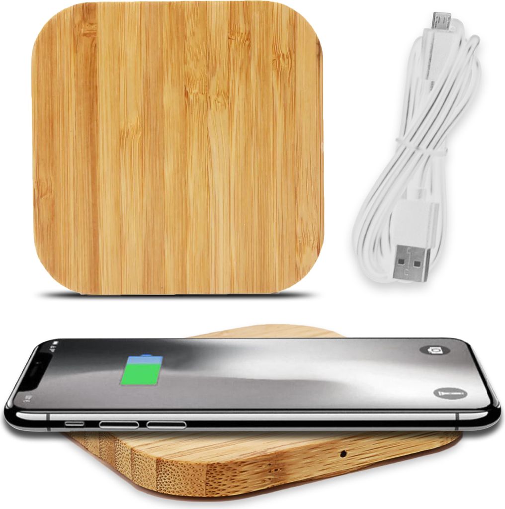 QI Ladegerät Wireless Charger für Nothing Phone 2 / 1 Bambus Ladestation 15W