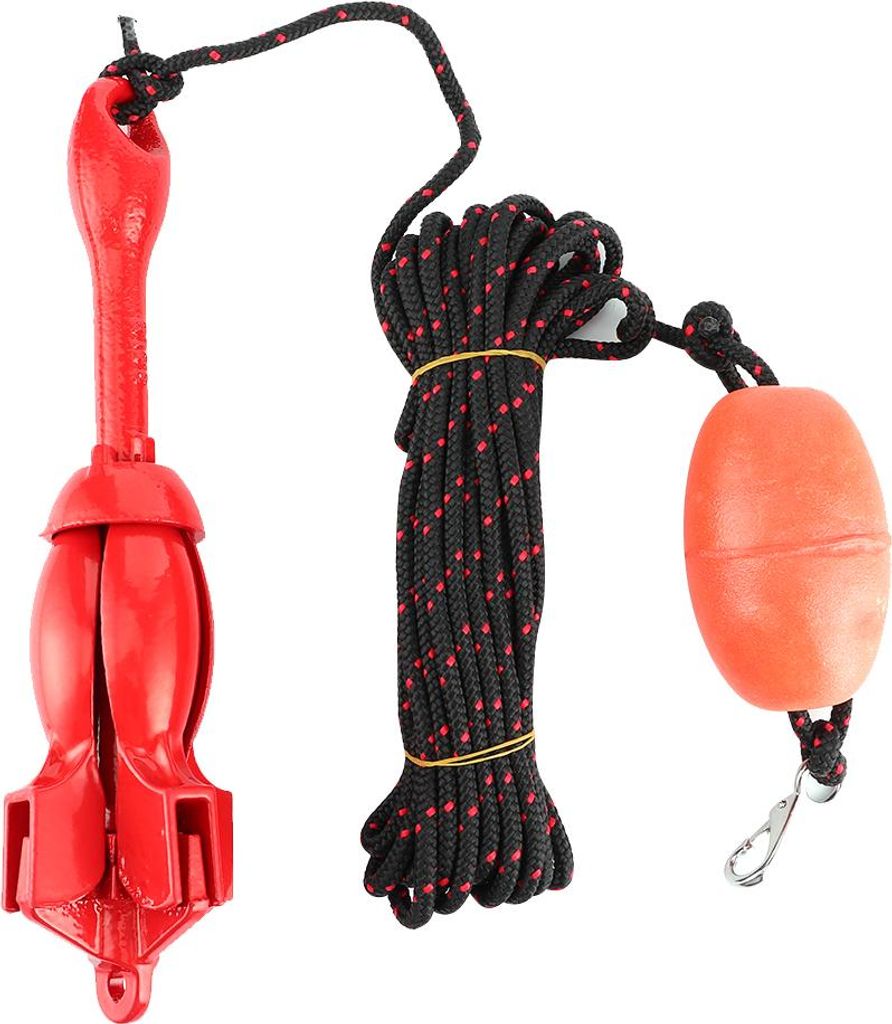 Faltbare Anker Kit 3,5 lb/1,5 kg roter universeller Edelstahl -Grapel für Boot Yacht Kajakkanus