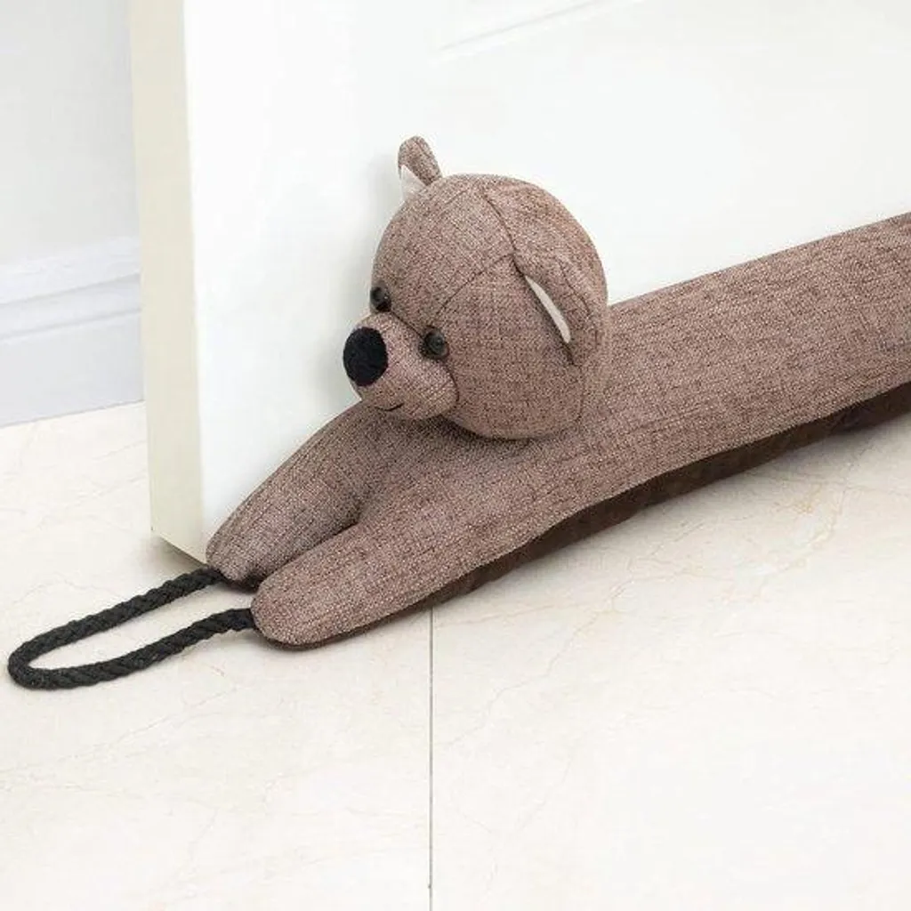 Bas de porte isolant 81 cm boudin lesté style ours contre le froid