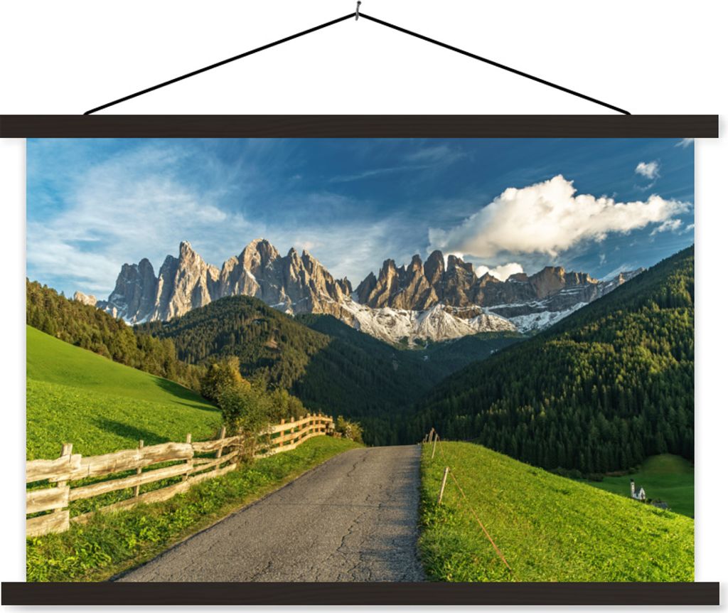 MuchoWow Textilposter Dolomiten - Sommer - Berge 150x100 cm mit schwarzem Rahmen - Schlafzimmer