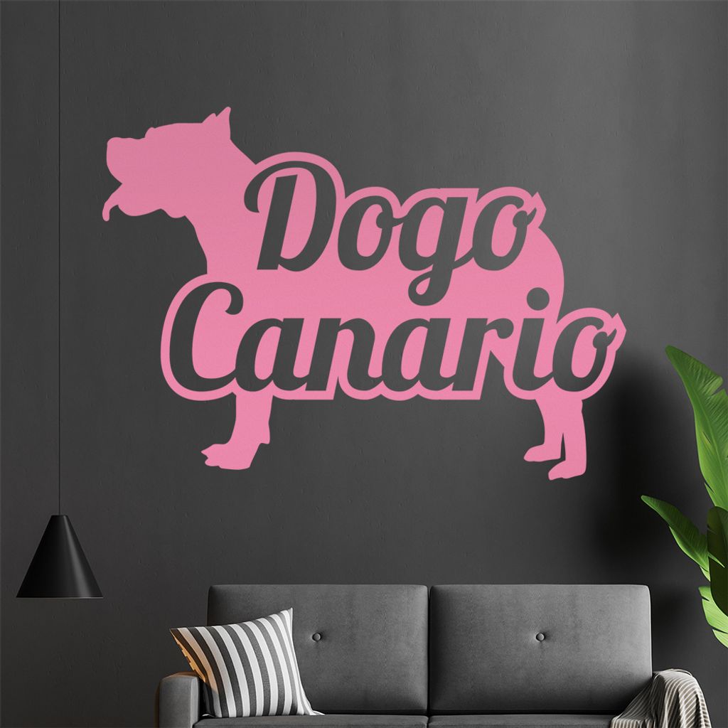 KIWISTAR Dogo Canario mit Name Silhouette Wandtattoo in 6 Größen - Wandaufkleber Wall Sticker - Dekoration, Küche, Wohnzimmer, Schlafzimmer, Bad...