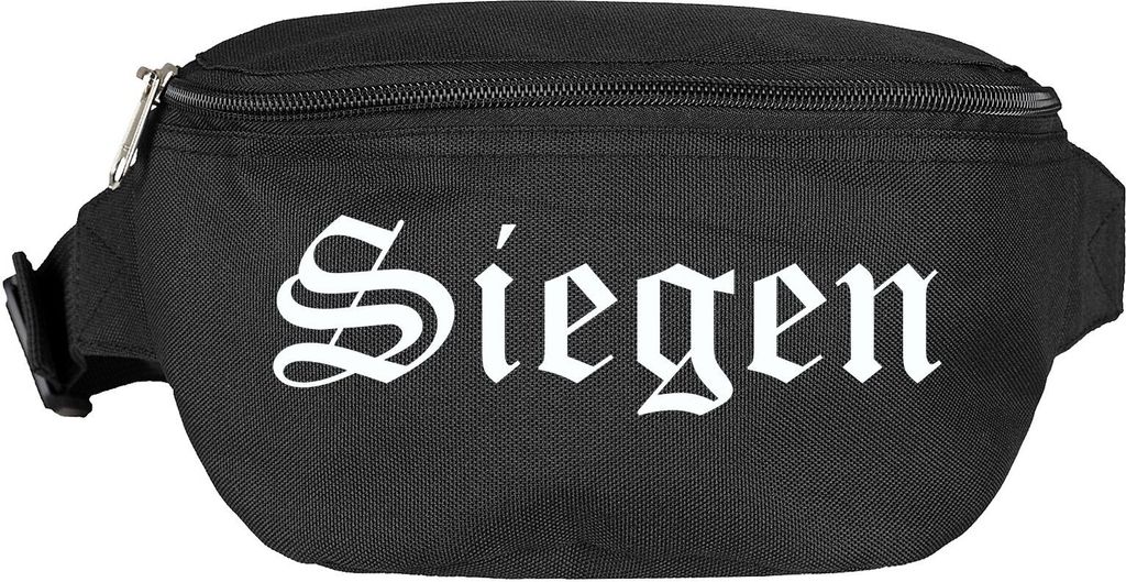 Siegen Bauchtasche - Altdeutsch bedruckt - Gürteltasche Hipbag Schwarz