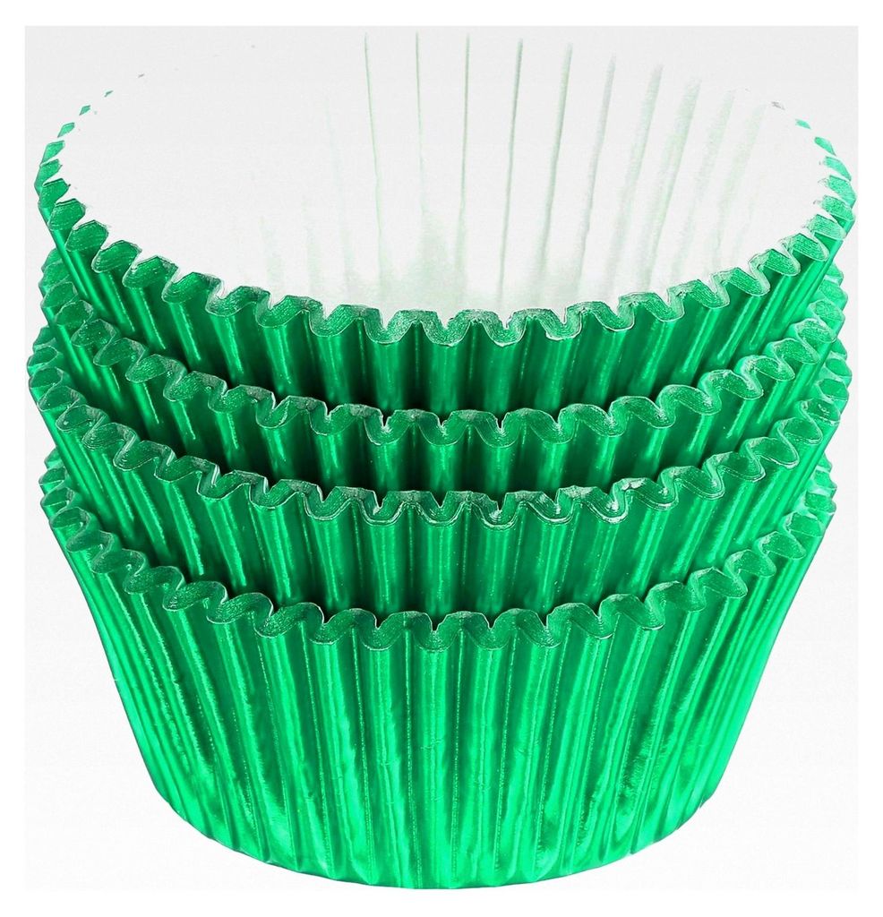Metallische Cupcake-Förmchen zum Backen, 100 Stück, Papierförmchen für Hochzeiten, Feiern, Geschenke, Grün