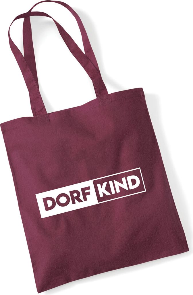 Huuraa Jutebeutel Dorfkind Modern 10 Liter Burgundy Baumwolle Tasche Geschenkidee