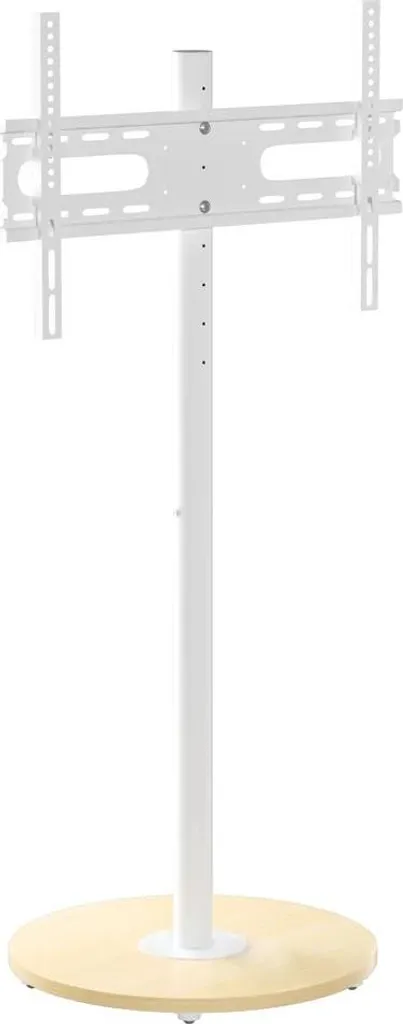 Support TV blanc télescopique avec roulettes - Design durable et épuré