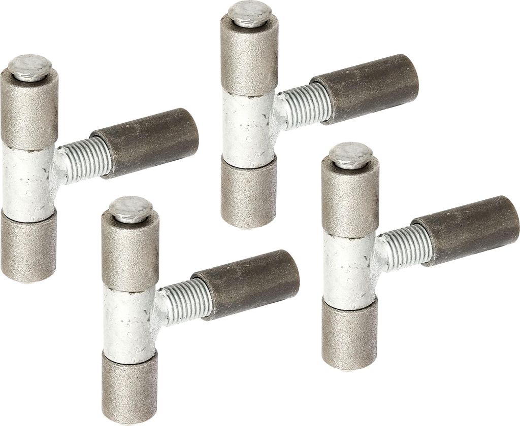 Alberts 852474 Anschweißband, verstellbar um 40 mm, Stahl, mit verzinktem Stift und Mittelteil, Gewinde M16, Außen-Ø 22 mm, 4er Set