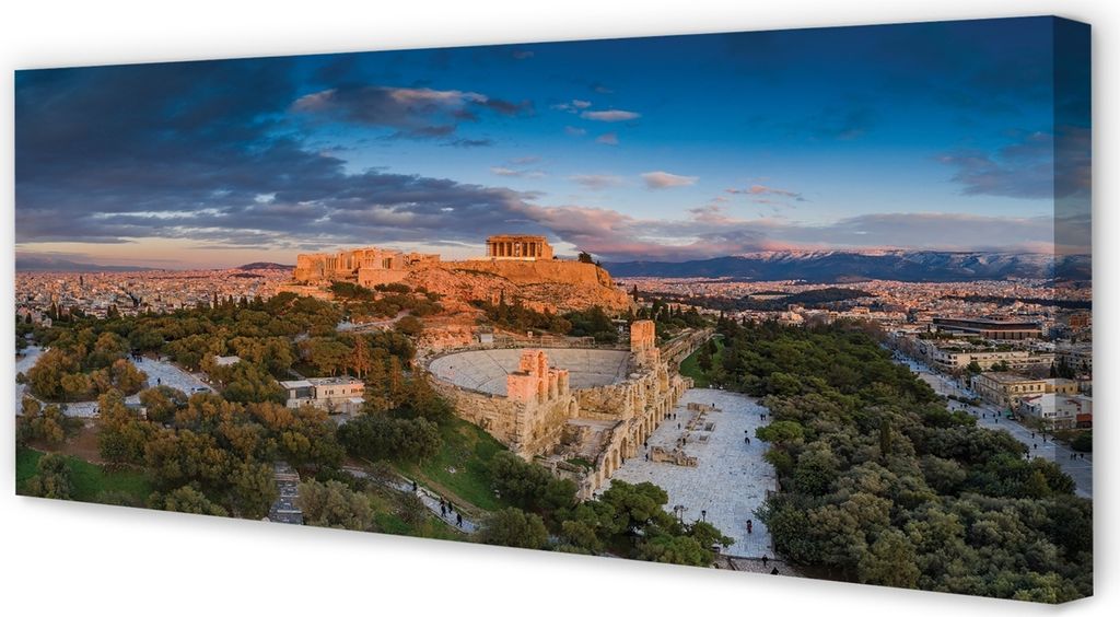 Leinwandbild 125x50 Wandkunst Griechenland Panorama Architektur Athen