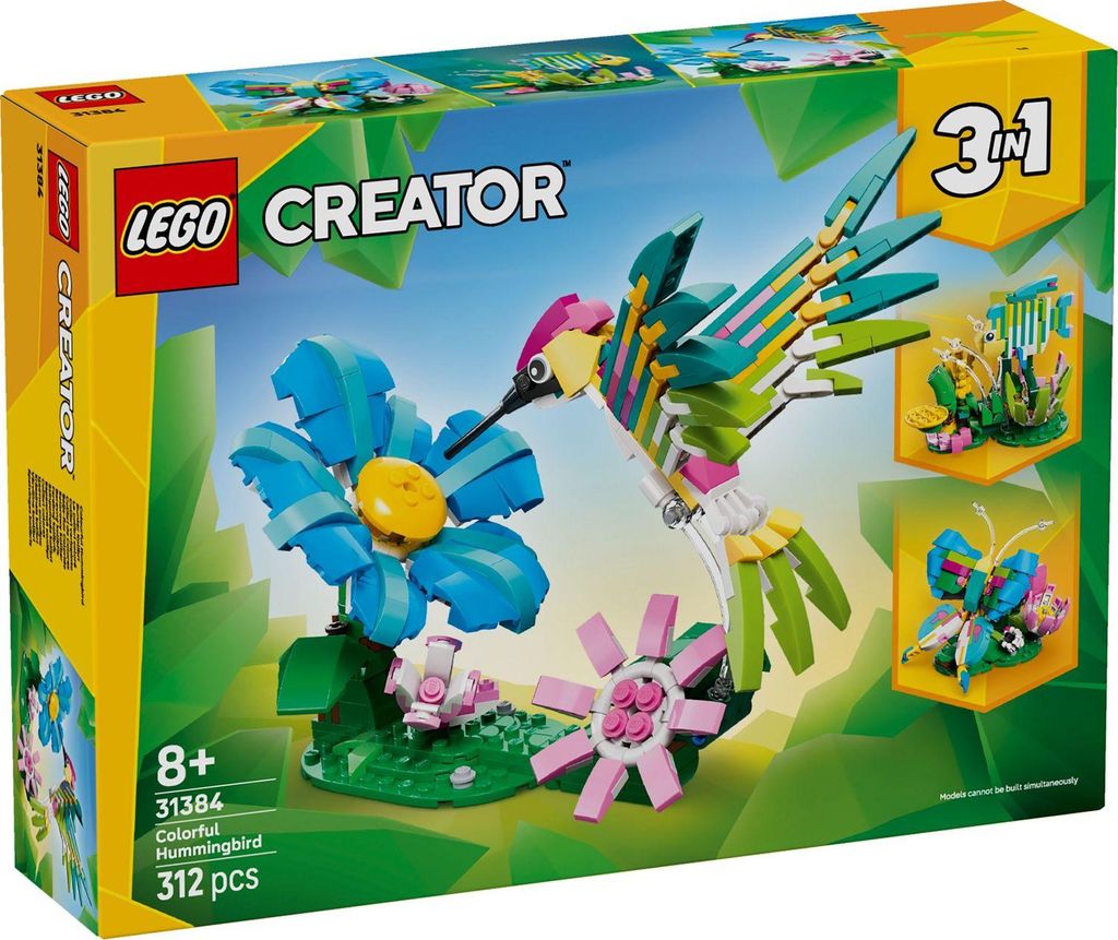LEGO Creator 3-in-1-Set Wilde Tiere: Bunter Kolibri - Tier Produktbild 