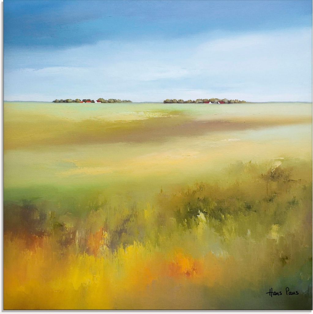 ARTland Glasbild Landschaft I Größe: 20x20 cm