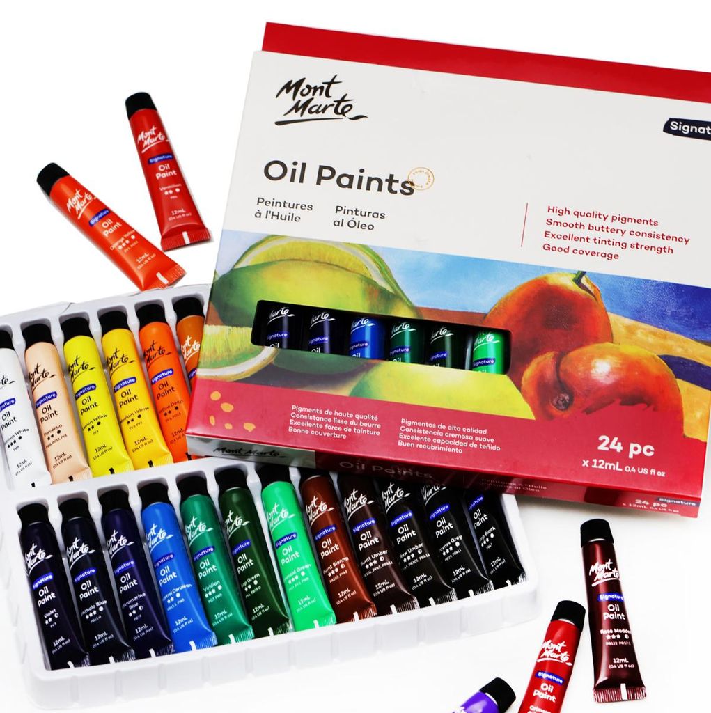 Mont Marte Ölfarben Set 24 x 12 ml –  hochpigmentierte Produktbild 