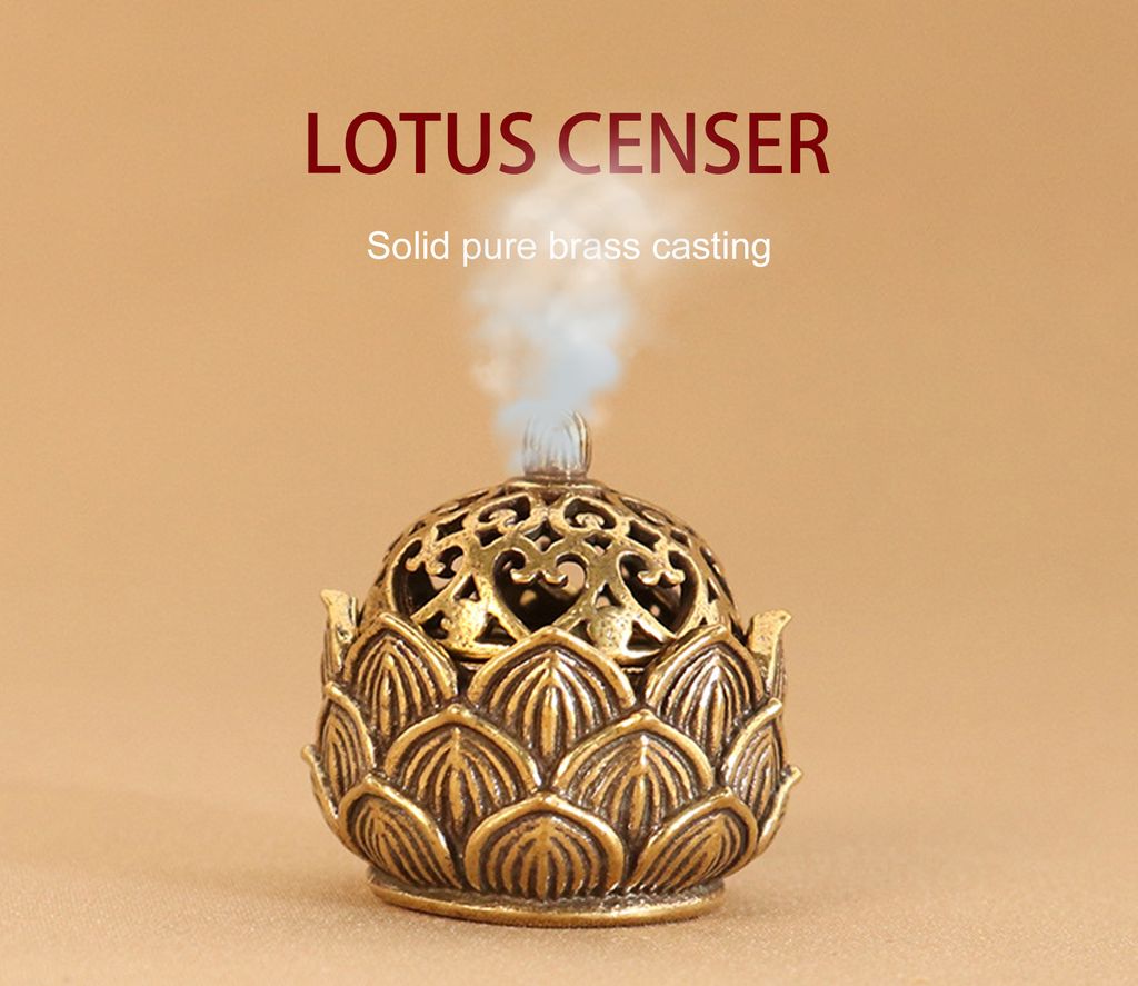 Dekorative Weihrauch Brenner Kunsthandwerk Kupfer Lotus Kunst Stück Weihrauchhalter Wohneinrichtung