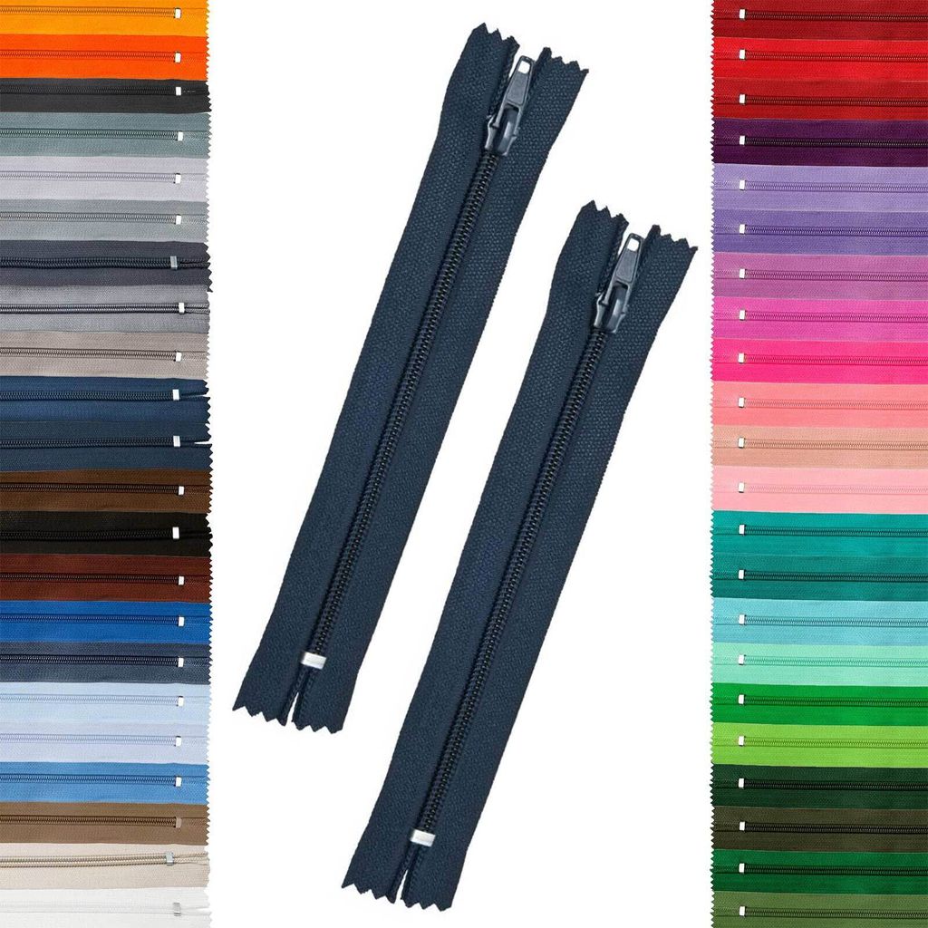 2 Reißverschlüsse 5mm spiral, 16cm, unteilbar, Autolock, Farbe frei wählbar, Farbe:919 dunkelblau