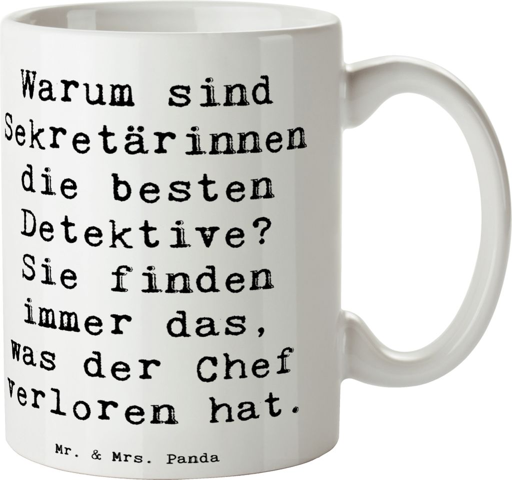 Mr. & Mrs. Panda Henkelpott Spruch Sekretärin Detektiv - Produktbild 