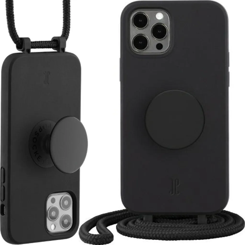 Coque iPhone 12 Pro Max Noire avec Support PopGrip Intégré 6,7 Pouces