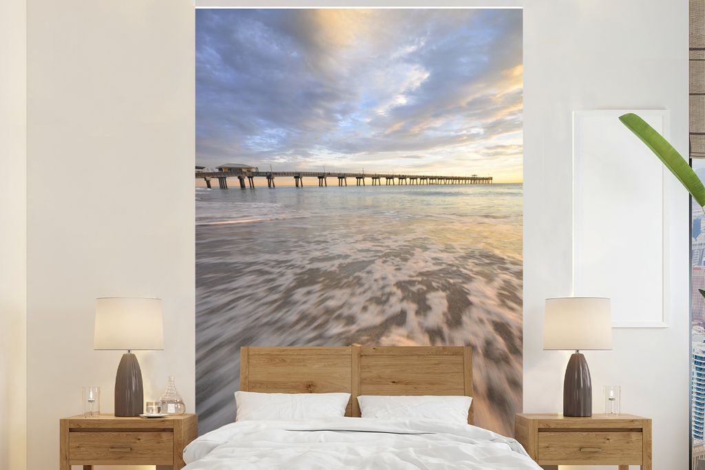 MuchoWow Fototapete für Wohnzimmer oder Schlafzimmer Wandtapete Vinyl Motivtapete Meer - Seesterne - Amerika - 170x260 cm - Wohnzimmertapete