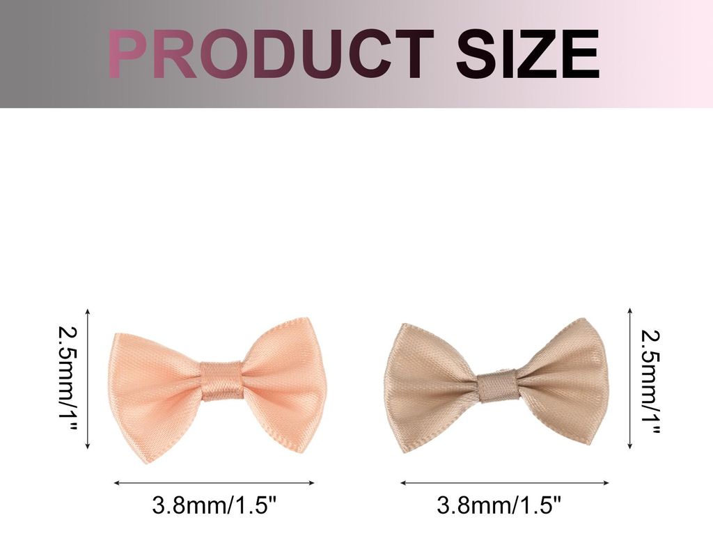 50 Stš¹ck Helle Grau & Hellrosa Schleifen 3,8 cm x 2,5 cm Mini-Schleife fš¹r Basteln Kleine Satinschleife Gro?handel fš¹r DIY N?hen Scrapbook...
