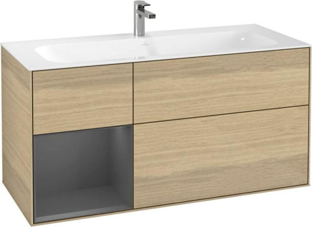 V&B Waschtischunterschrank Finion 119,6x59,1cm, Reg li Anthrac. m, Oa ven