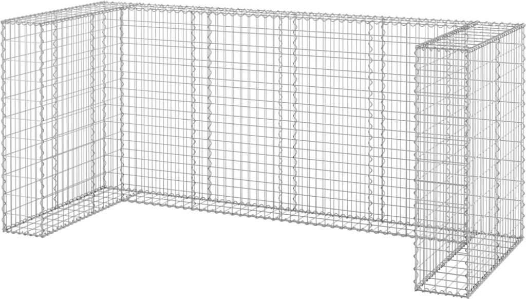 Gabionenwand für Mülltonnen Verzinkter Stahl 254x100x110 cm