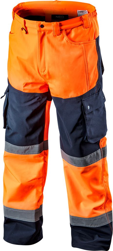 Softshell-Warn-Arbeitshose, orange, Größe XL