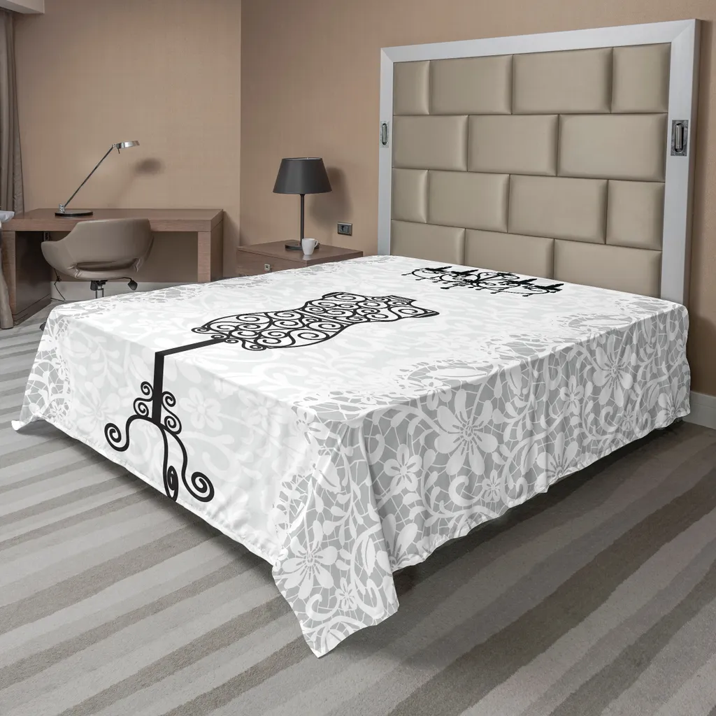 Drap de lit confortable en microfibre 244x205cm Formes Abstraites Gris