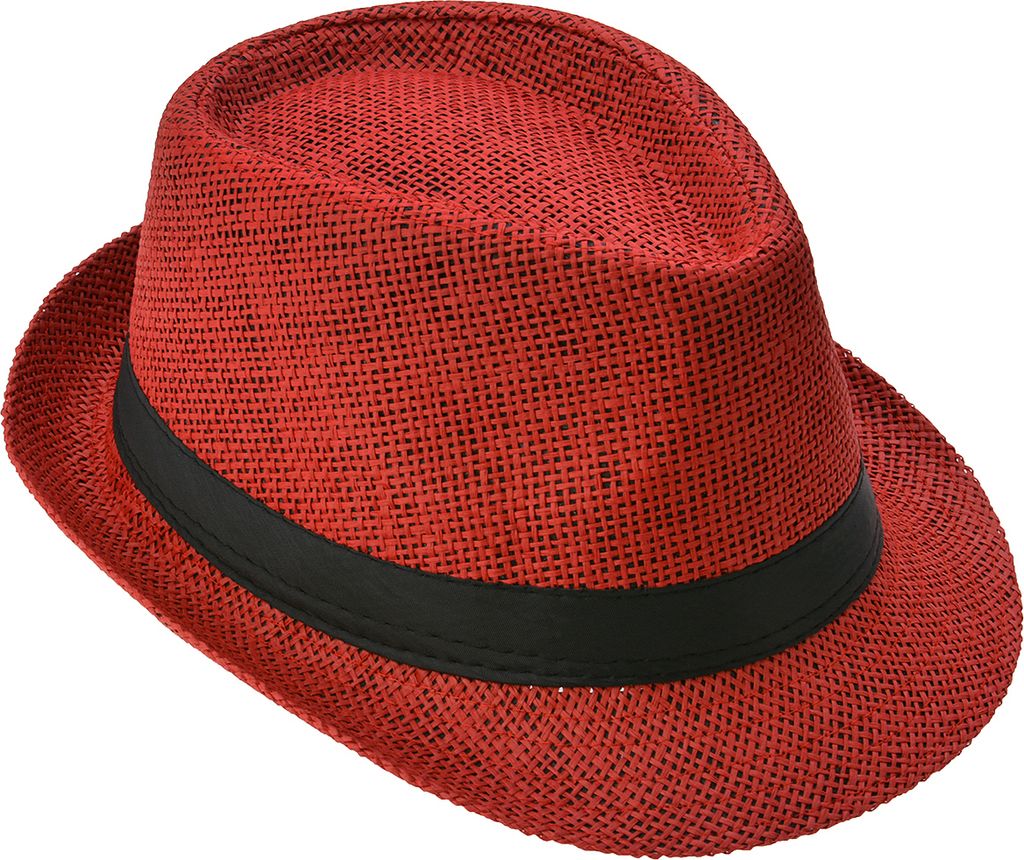 Panama Hut Fedora Strohhut Rot 56 Produktbild 
