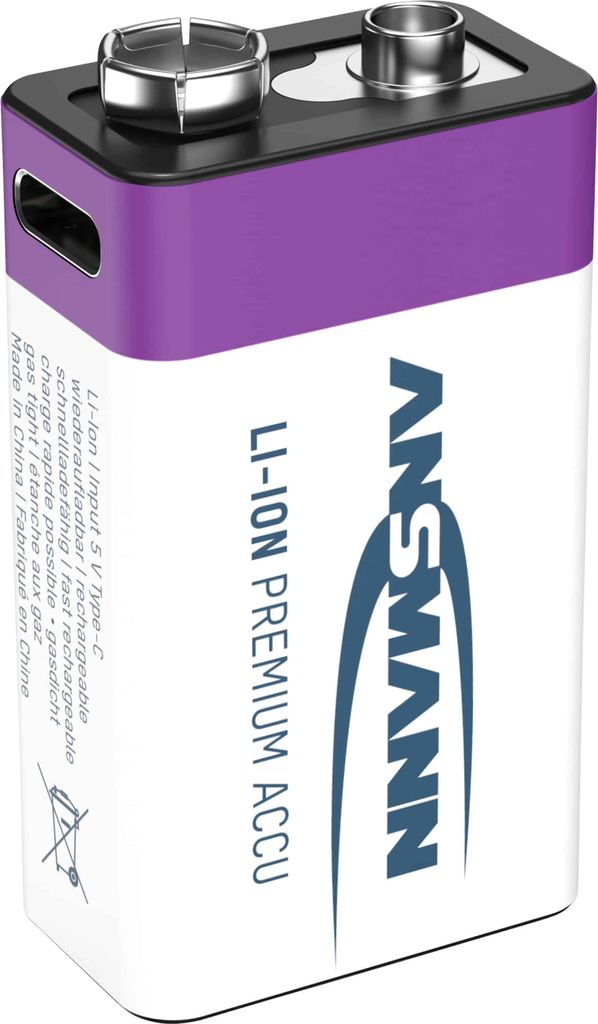 Ansmann 1315-0005, Dobíjecí baterie, 9V, Lithium-ion Obrázek produktu 