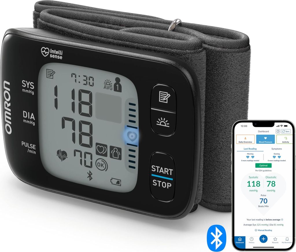 OMRON RS7 Intelli IT Handgelenk Blutdruckmessgerät Medizin Gesundheit Smart;