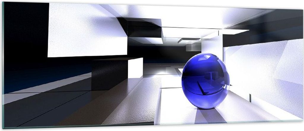 Bilder auf glas - Grafik kugel geometrie - 140x50cm - Glasbilder - Wandbilder - Kunstdruck - zum Aufhängen bereit - Wanddekoration aus Glas - Glas...