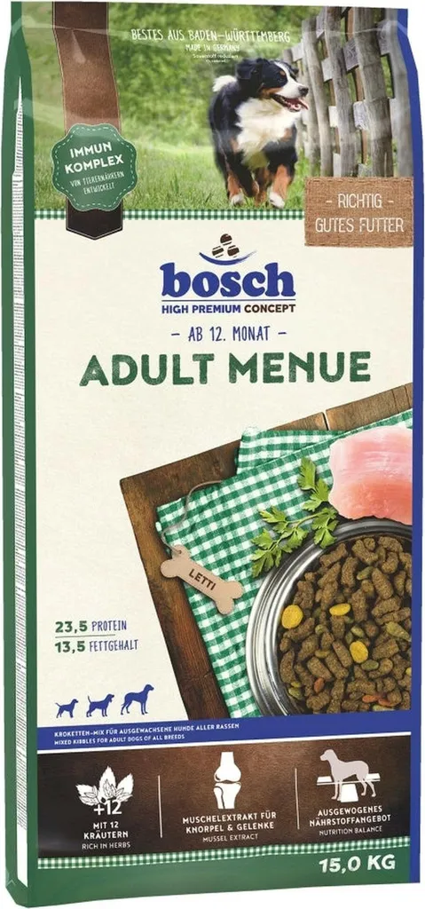 Digestibilité et vitalité : Bosch Adult Menue 15 kg pour chien sensible