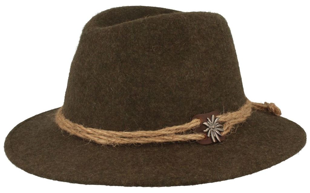 Trachtenhut Traveller Tiroler-Art mit breiter Krempe von Hut-Breiter in grün